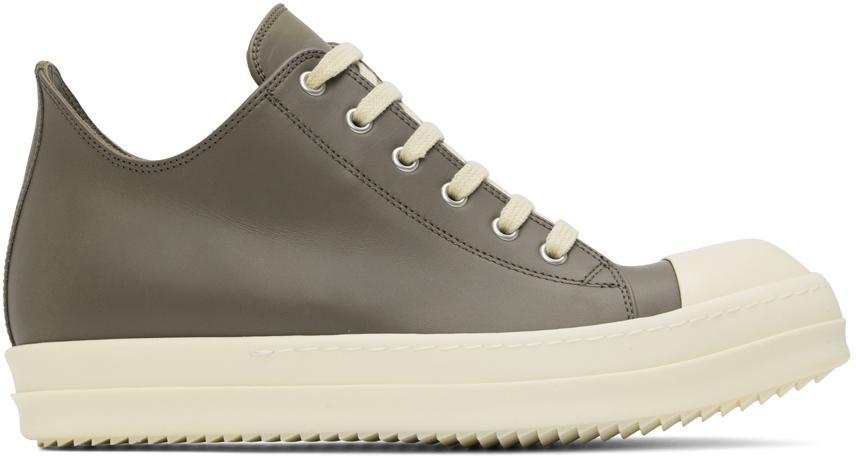 商品Rick Owens|Gray Leather Low-Top Sneakers,价格¥6327,第1张图片
