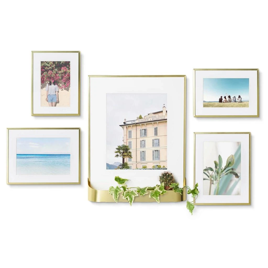 商品Umbra|Umbra Matinee Gallery Frames (Set of 5) - Matte Brass,价格¥615,第2张图片详细描述