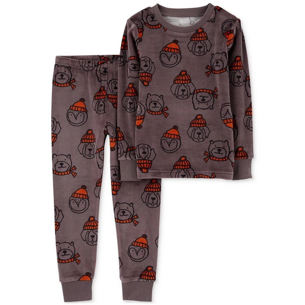 商品Carter's|Toddler Boys Fuzzy Velboa Bear Pajamas, 2 Piece Set,价格¥88,第1张图片