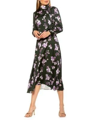 商品ALEXIA ADMOR|Brooklyn Satin Fit-&-Flare Midi Dress,价格¥612,第4张图片详细描述
