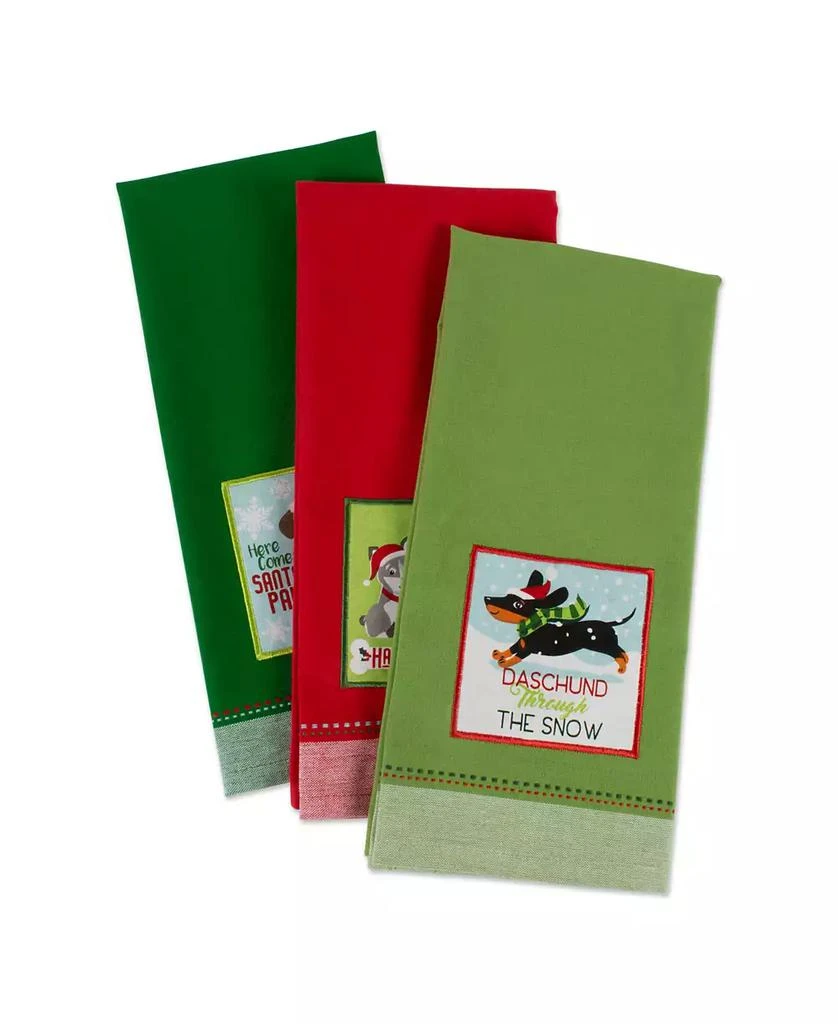 商品Design Imports|Assorted Holiday Pup Embellished Dishtowel Set,价格¥164,第2张图片详细描述
