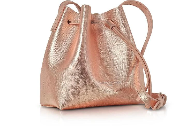 商品Lancaster|Lancaster Paris Pur Saffiano 皮革金属粉红色迷你水桶包,价格¥1518,第2张图片详细描述