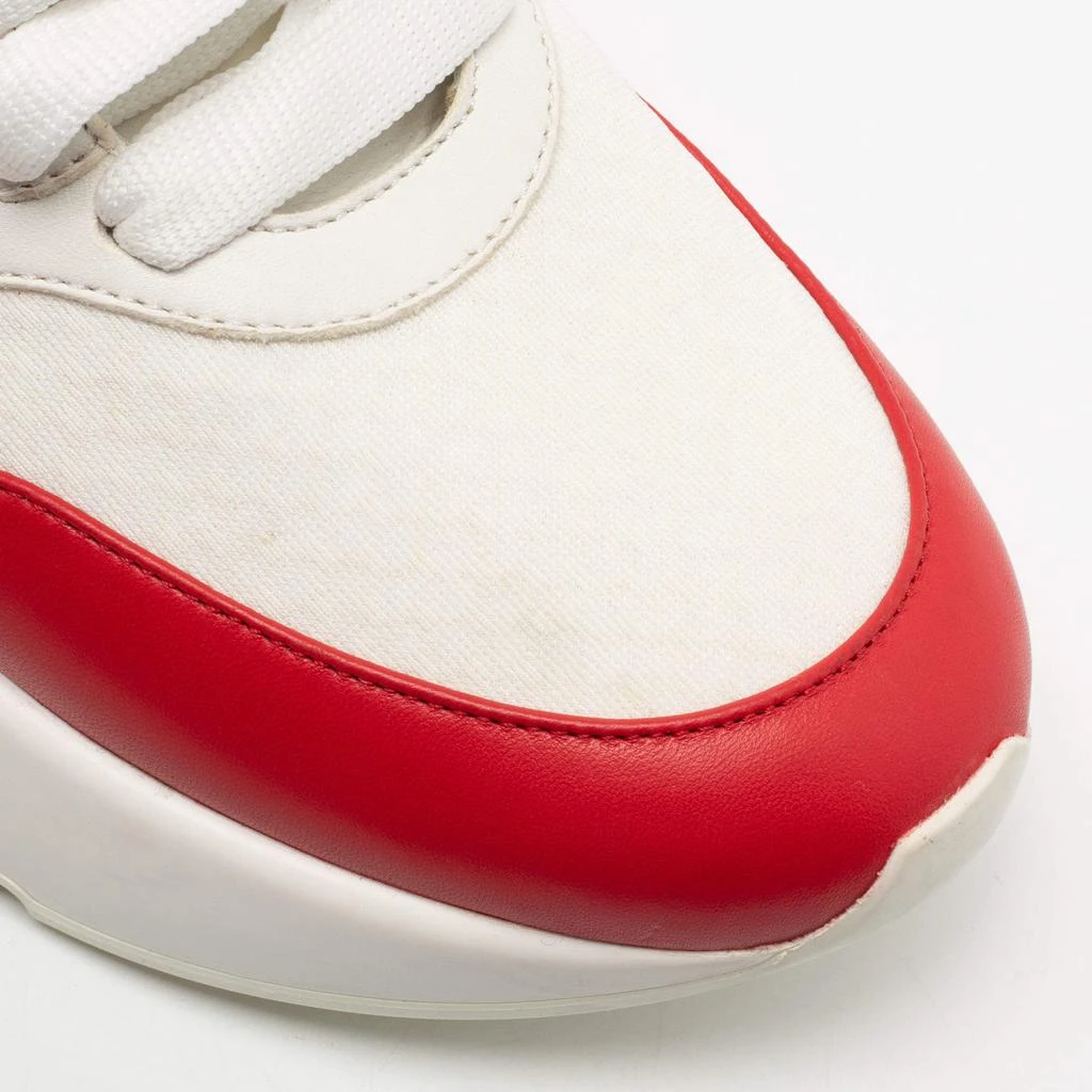 Alexander McQueen White/Red Leather And Fabric Oversized Runner Low Top Sneakers Size 38.5 商品