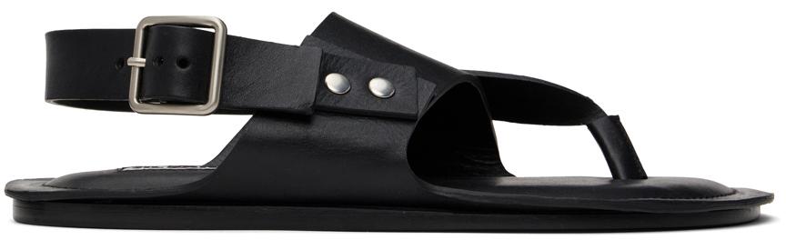 Black Leather Sandals商品第1张图片规格展示