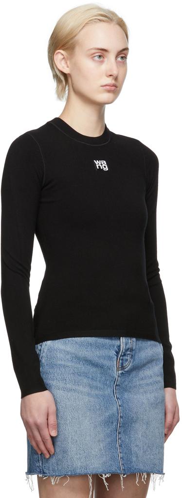 Black Logo Patch Bodycon T-Shirt商品第2张图片规格展示