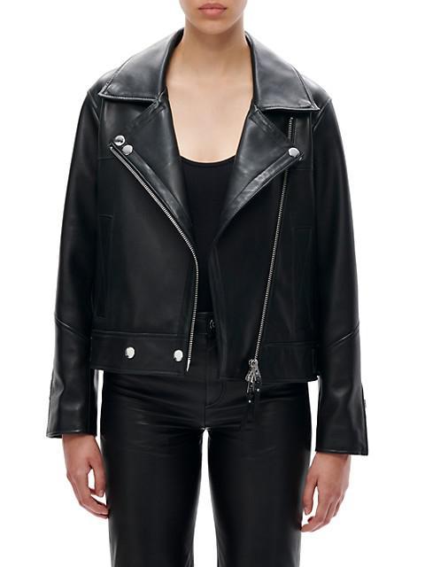 商品Shoreditch Ski Club|Marley Leather Biker Jacket,价格¥7138,第1张图片