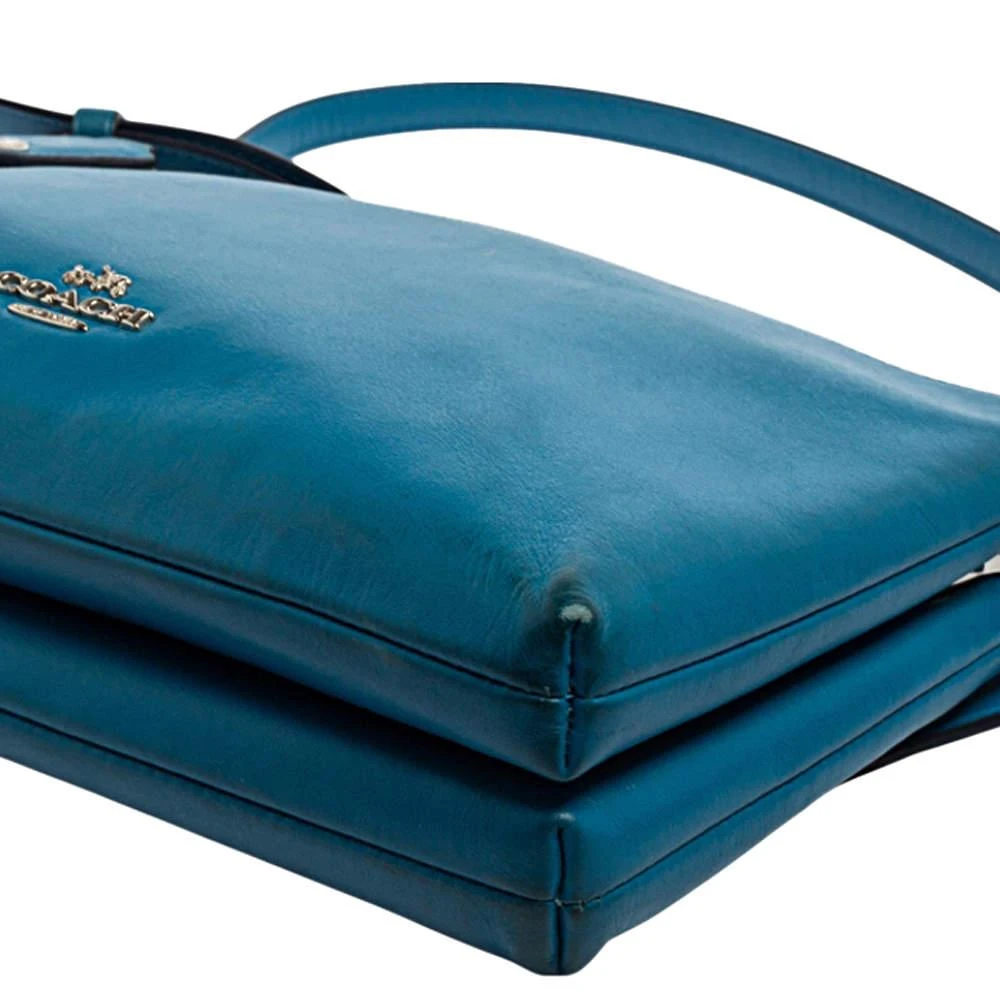 Coach Teal Blue Leather Crosby Double Zip Crossbody Bag 商品