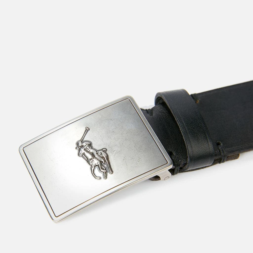 商品Ralph Lauren|Polo Ralph Lauren Men's Plaque Belt - Black,价格¥863,第3张图片详细描述