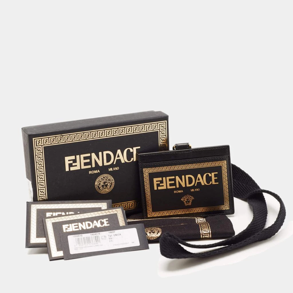 商品Fendi|Fendi x Versace Black/Gold Leather Fendace Lanyard Card Holder,价格¥1960,第4张图片详细描述