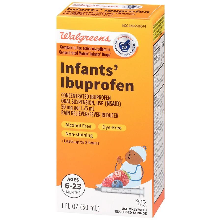 商品Walgreens|Infant Ibuprofen Liquid, Dye Free Berry, Dye-Free,价格¥90,第3张图片详细描述