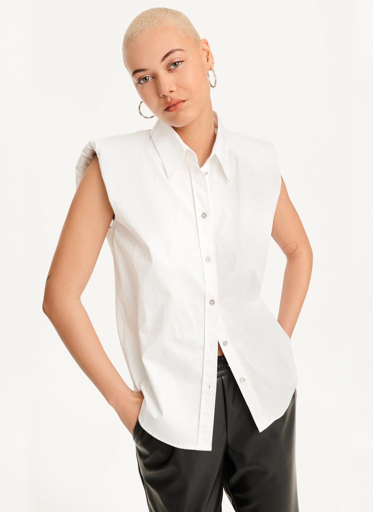 商品DKNY|Sleeveless Shoulder Pad Top,价格¥585,第1张图片