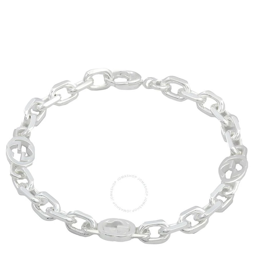 商品Gucci|Gucci Interlocking G Motif Sterling Silver Bracelet, Size 19 - Yba620798002,价格¥1676,第1张图片