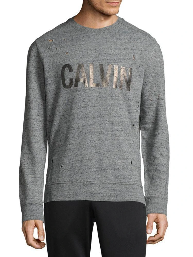 商品Calvin Klein|Distressed Cotton Sweatshirt,价格¥157,第1张图片