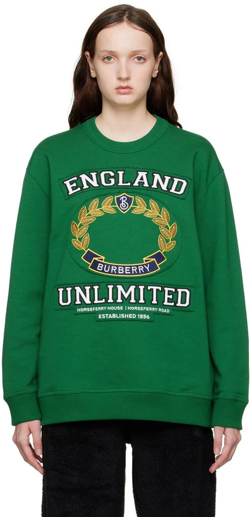 商品Burberry|Green College Oversized Sweatshirt,价格¥7867,第1张图片
