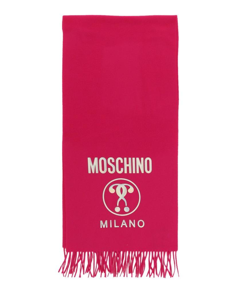 商品Moschino|Logo Fringe Wool Scarf,价格¥658,第1张图片