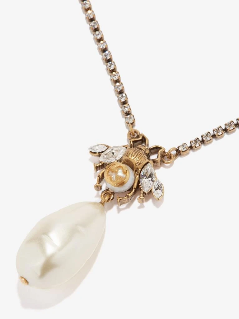 商品Gucci|Bee crystal-embellished faux-pearl necklace,价格¥5150,第3张图片详细描述