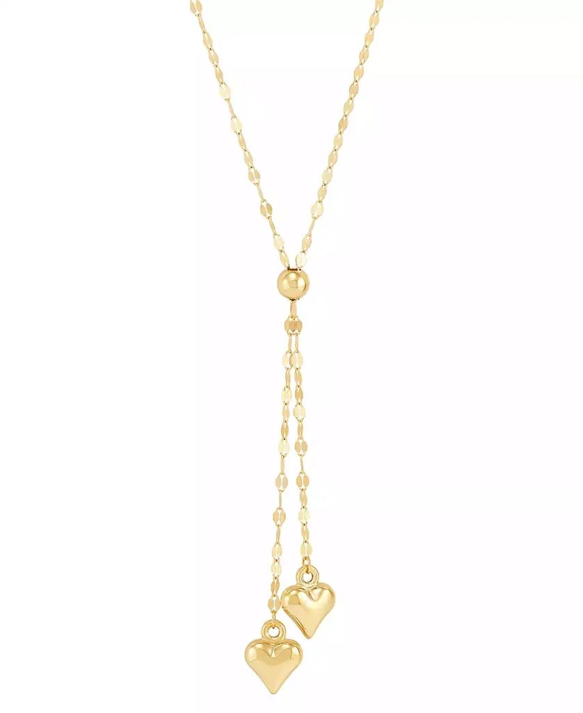 商品Macy's|Double Heart 18" Lariat Necklace in 10k Gold,价格¥842,第1张图片