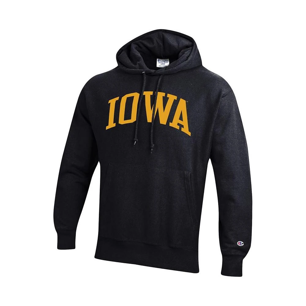 商品CHAMPION|Men's Black Iowa Hawkeyes Team Arch Reverse Weave Pullover Hoodie,价格¥625,第3张图片详细描述