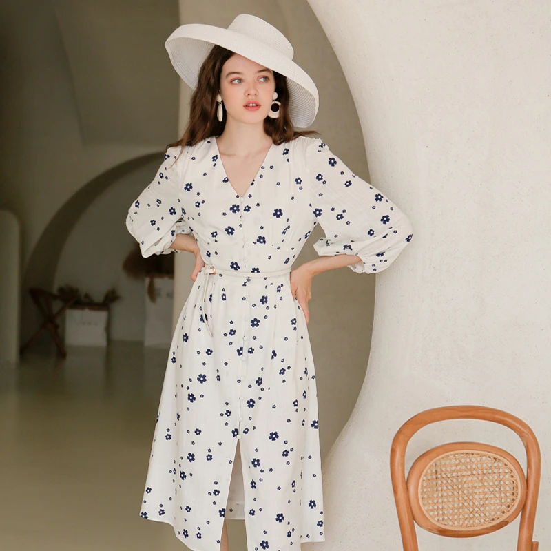 Emilee连衣裙 - 象牙白 | Emilee Dress - Ivory Print 商品