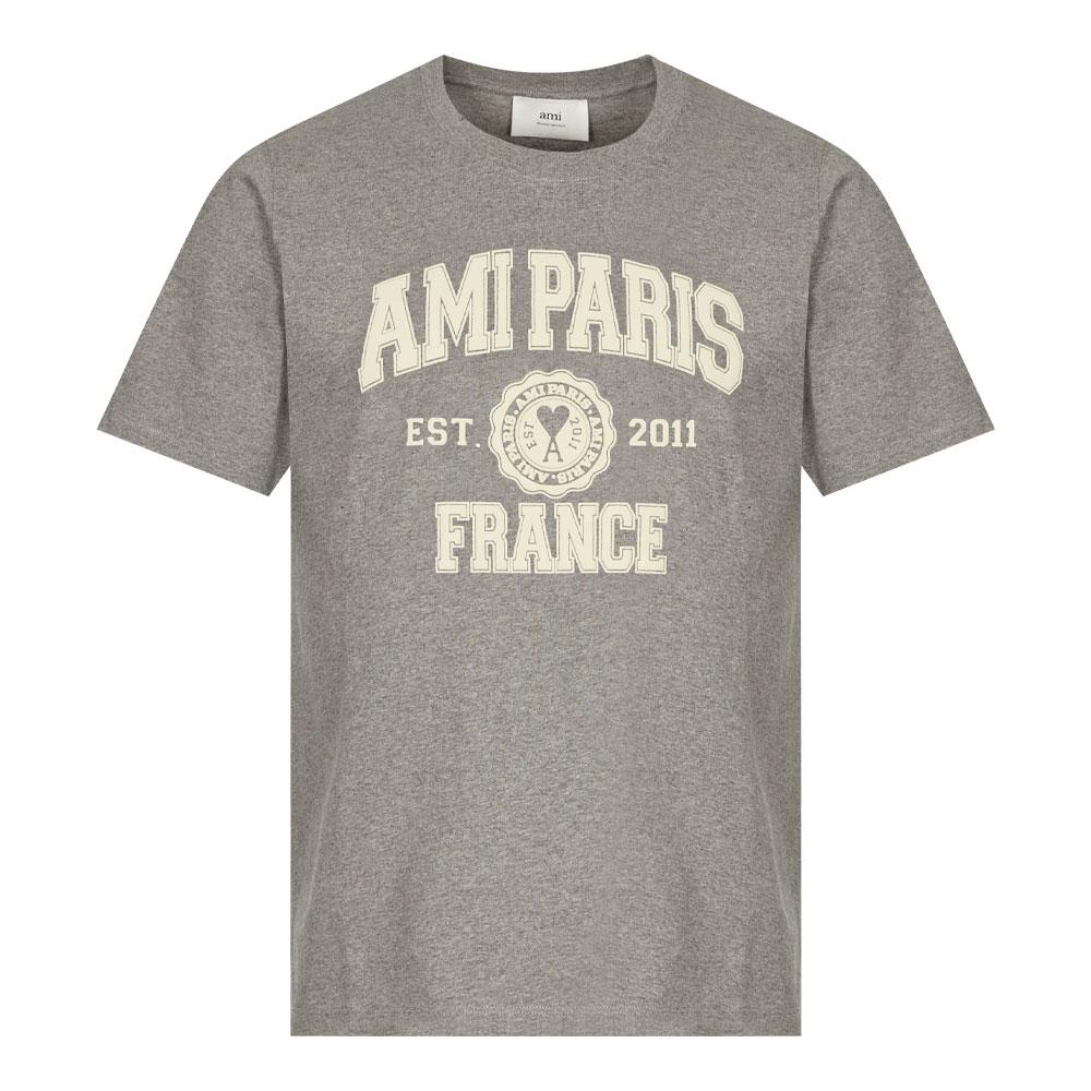 Ami Paris France T-Shirt - Heather Grey商品第1张图片规格展示