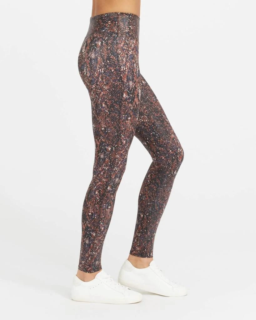 商品SPANX|Faux Leather Snake Shine Leggings in Mocha,价格¥587,第1张图片