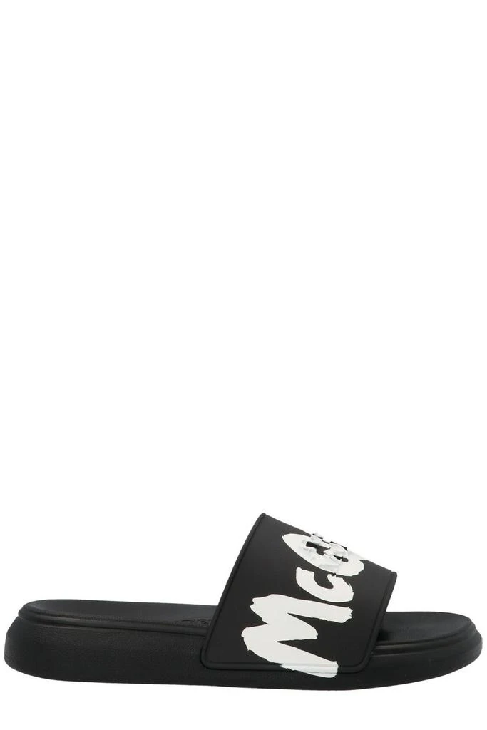 商品Alexander McQueen|Alexander McQueen Graffiti Logo Slides,价格¥2398,第1张图片