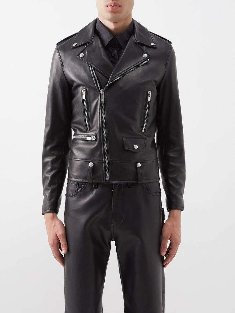 商品Yves Saint Laurent|Leather biker jacket,价格¥31356,第1张图片