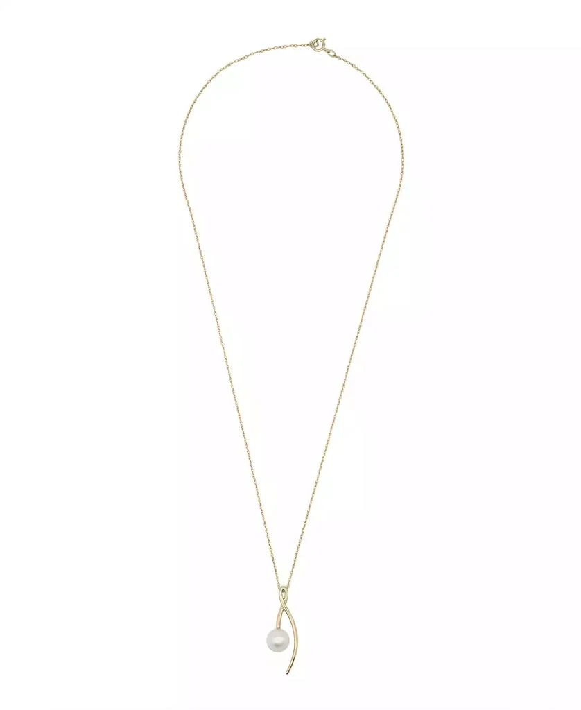 商品Macy's|Culture Freshwater Pearl Crossed Pendant in 14K Yellow Gold,价格¥3154,第3张图片详细描述