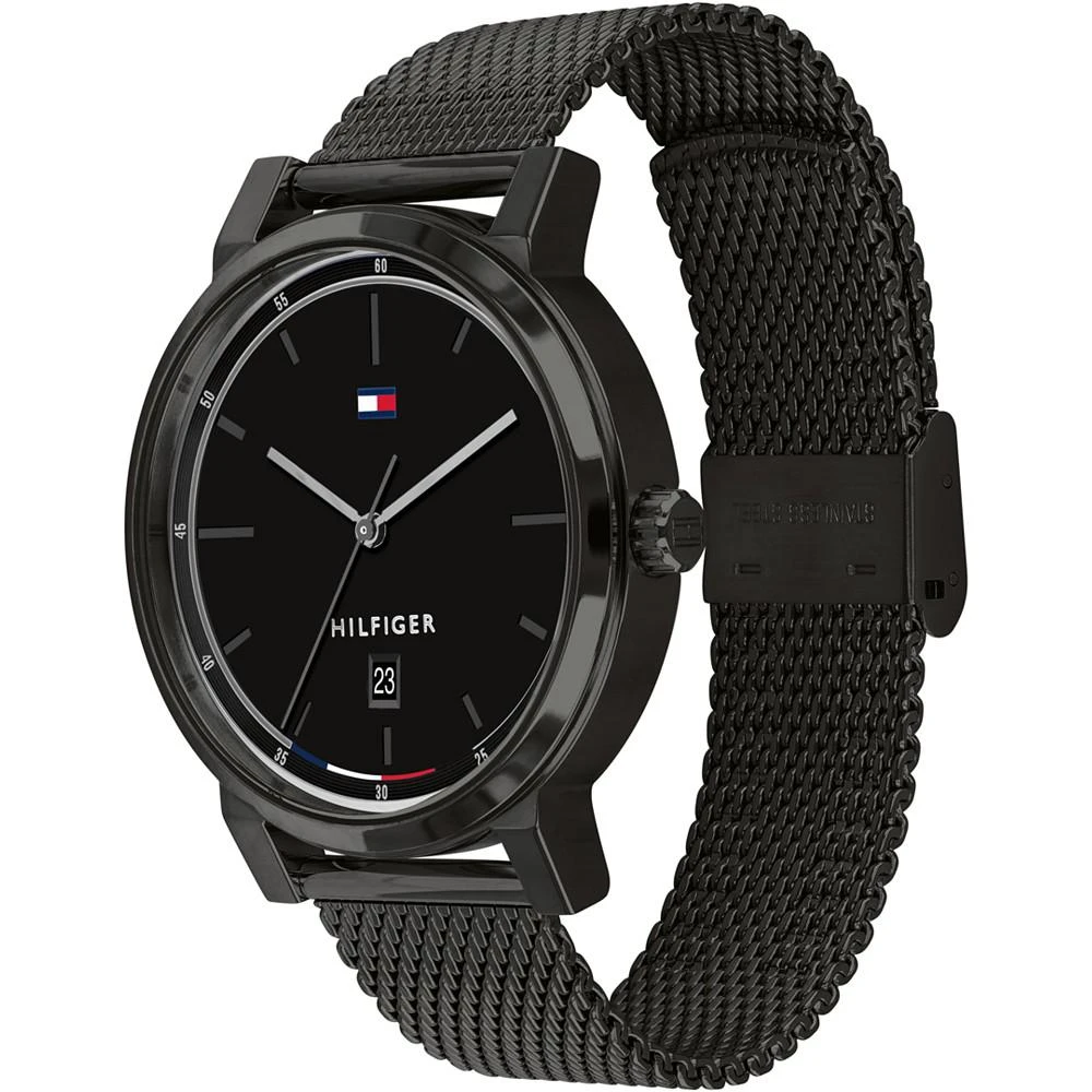 商品Tommy Hilfiger|Men's Black Stainless Steel Mesh Bracelet Watch 43mm,价格¥874,第3张图片详细描述