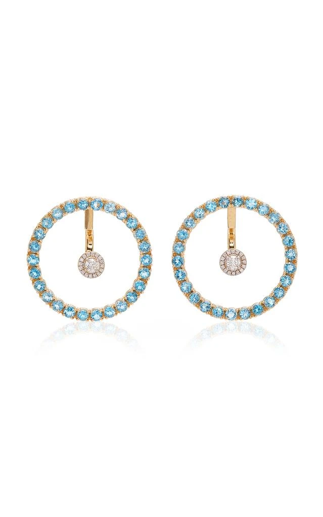 商品MATEO|Mateo - Women's Gold; Blue Topaz And Floating Diamond Earrings - Blue - OS - Moda Operandi - Gifts For Her,价格¥29277,第1张图片