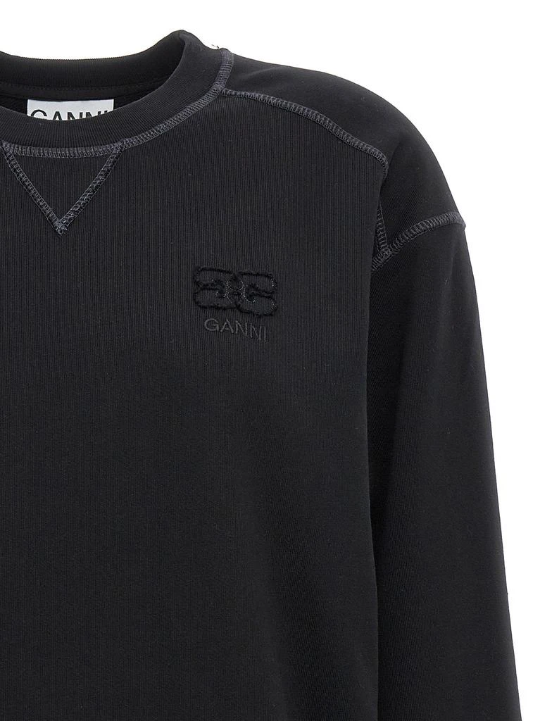 商品Ganni|Logo Embroidered Sweatshirt Black,价格¥717,第3张图片详细描述