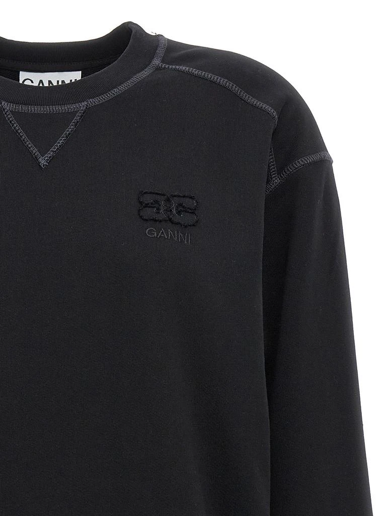 商品Ganni|Logo Embroidered Sweatshirt Black,价格¥900,第3张图片详细描述