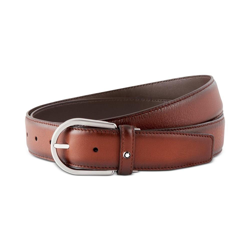 商品MontBlanc|Men's Westside Horseshoe Buckle Leather Belt,价格¥3165,第1张图片