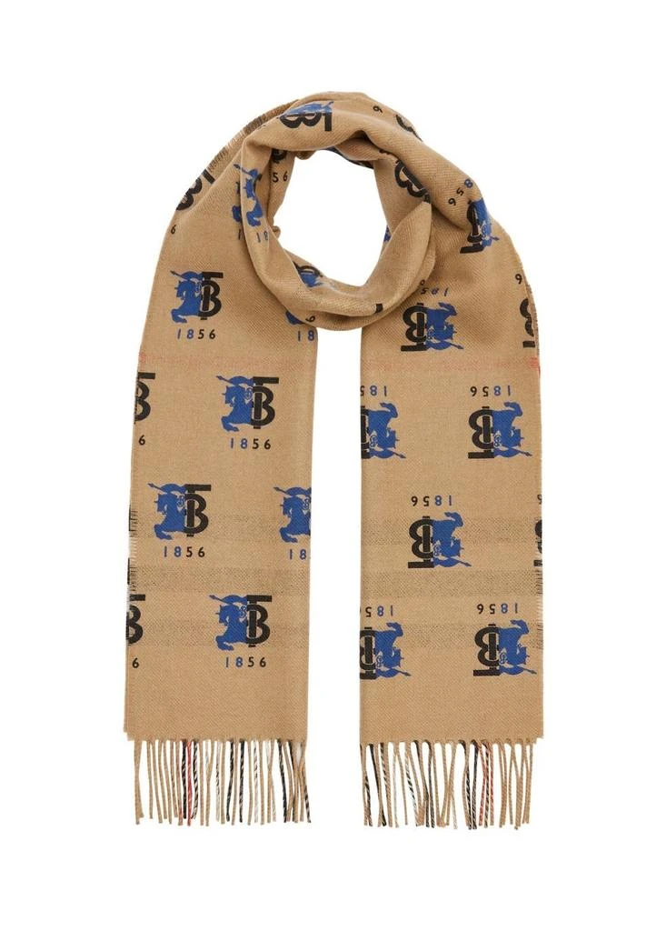 商品Burberry|Contrast logo graphic check cashmere scarf,价格¥4217,第1张图片