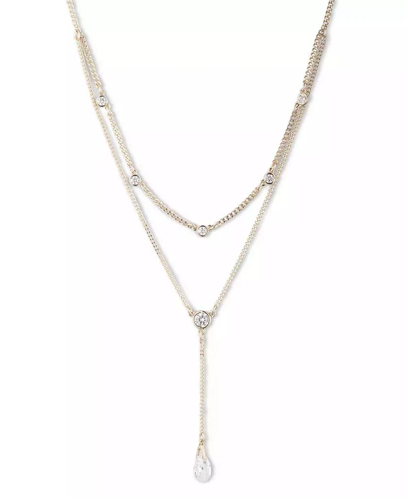 商品Givenchy|Gold-Tone Cubic Zirconia Layered Lariat Necklace, 16" + 3" extender,价格¥176,第1张图片