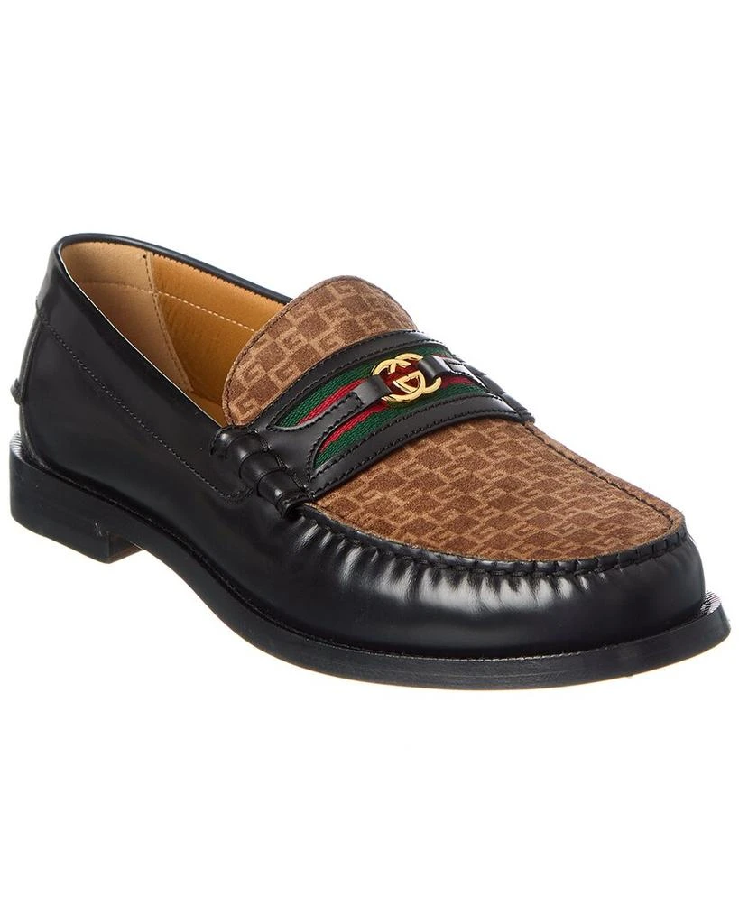 商品Gucci|Gucci Interlocking G Suede & Leather Loafer,价格¥5774,第1张图片