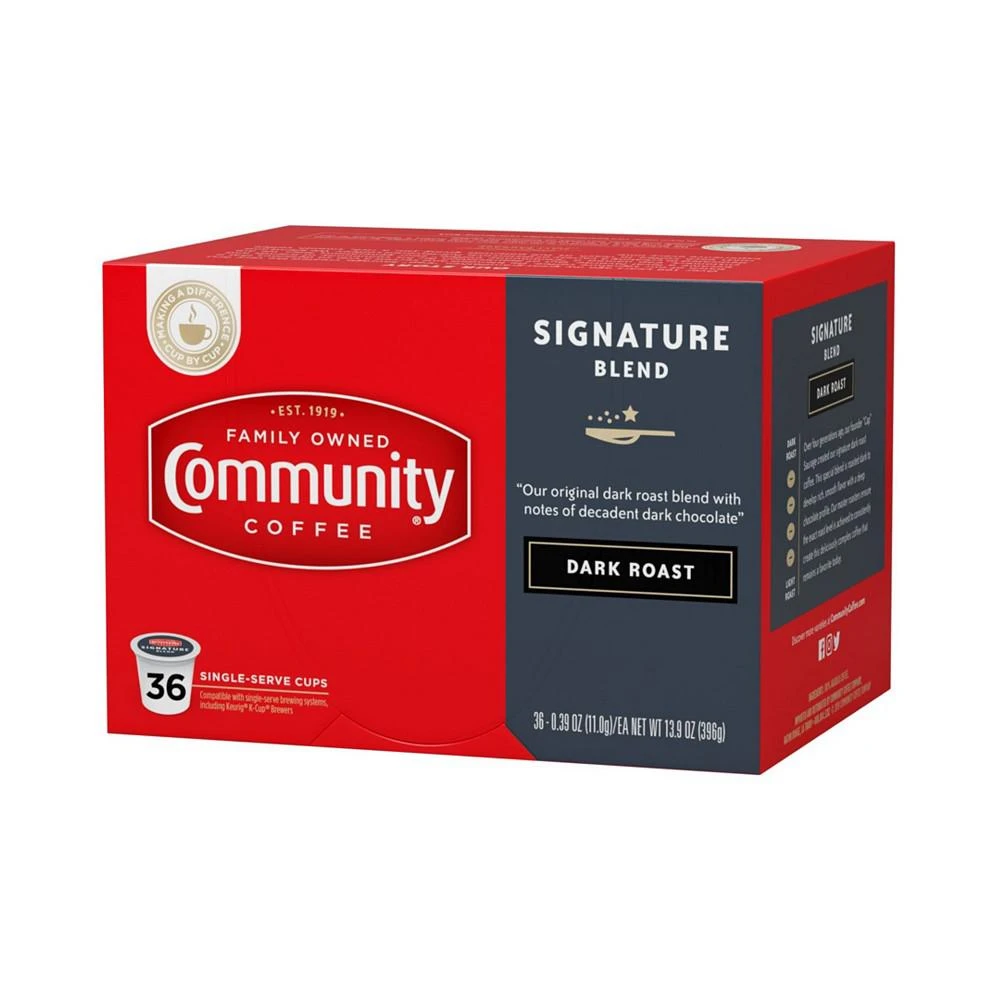 商品Community Coffee|Signature Blend Dark Roast Single Serve Pods, Keurig K-Cup Brewer Compatible, 144 Ct,价格¥1002,第3张图片详细描述