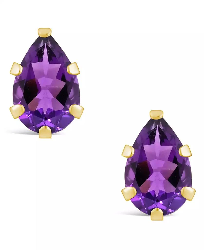 商品Macy's|Gemstone Stud Earrings in 10k Yellow Gold,价格¥515,第3张图片详细描述