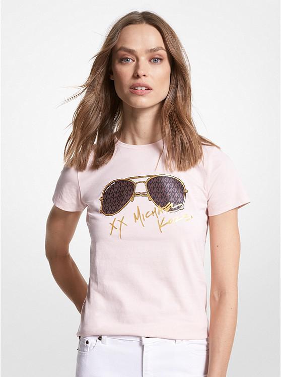 商品Michael Kors|Logo Aviator Print Organic Cotton T-Shirt,价格¥543,第1张图片