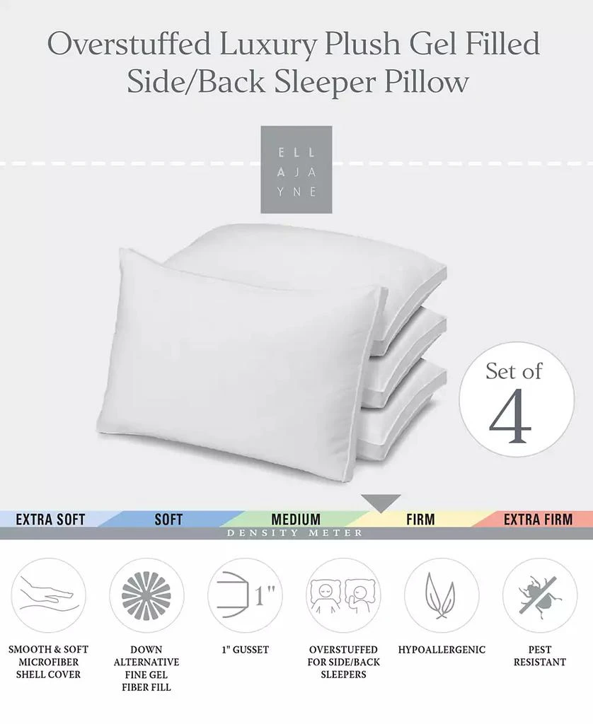 Gusseted Firm Plush Down Alternative Side/Back Sleeper 2-Pack Pillow, Queen 商品