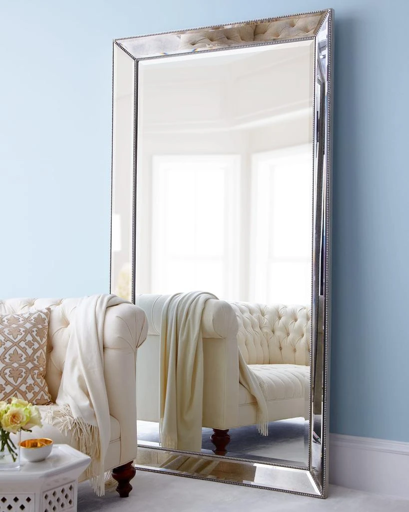 商品Antiqued-Silver Beaded Floor Mirror,价格¥7622,第1张图片