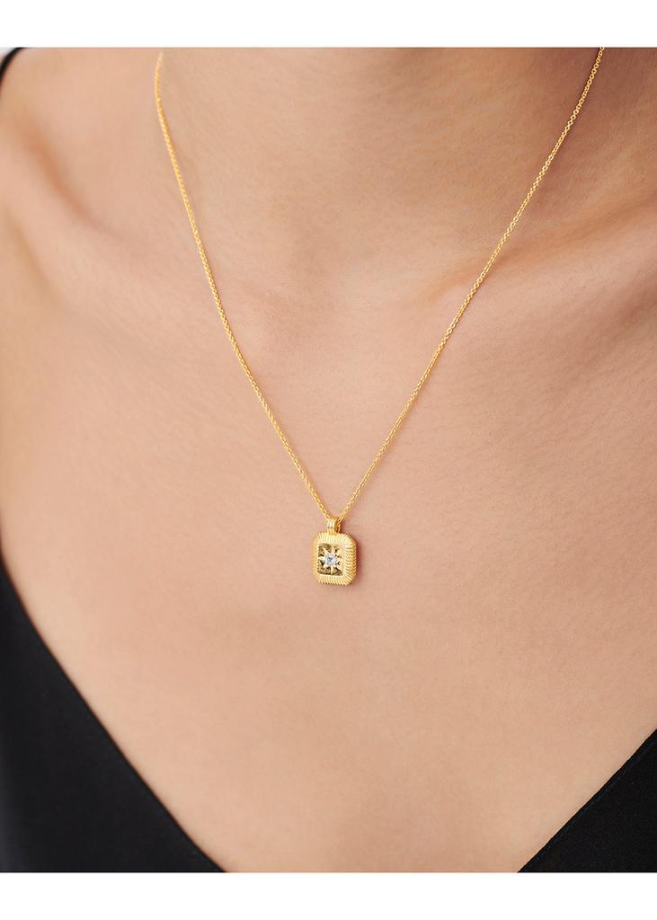 April Birthstone 18kt gold-plated necklace商品第2张图片规格展示