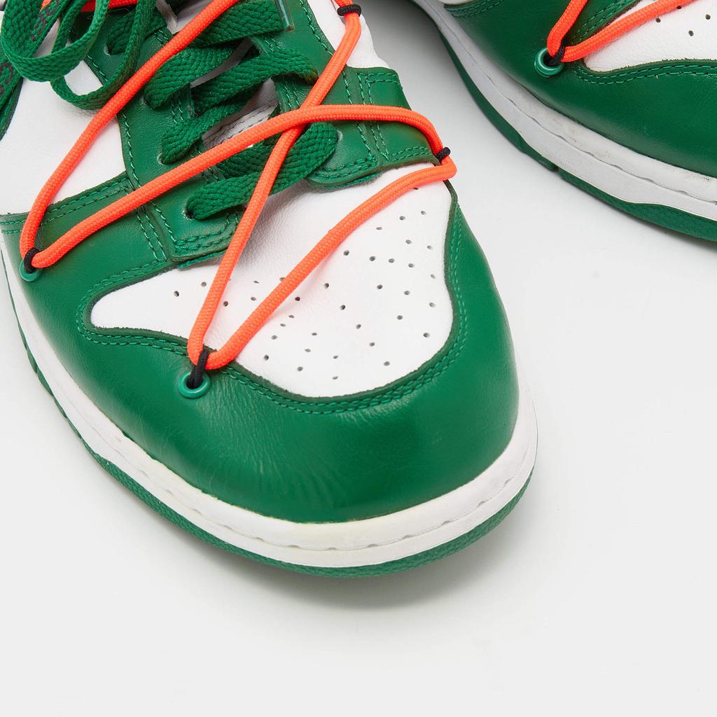 Off-White x Nike Green/White Leather Dunk Low Top Sneakers Size 46商品第7张图片规格展示