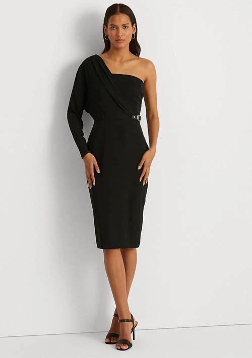 商品Ralph Lauren|Ralph Lauren One Shoulder Georgette Cocktail Dress,价格¥721,第1张图片