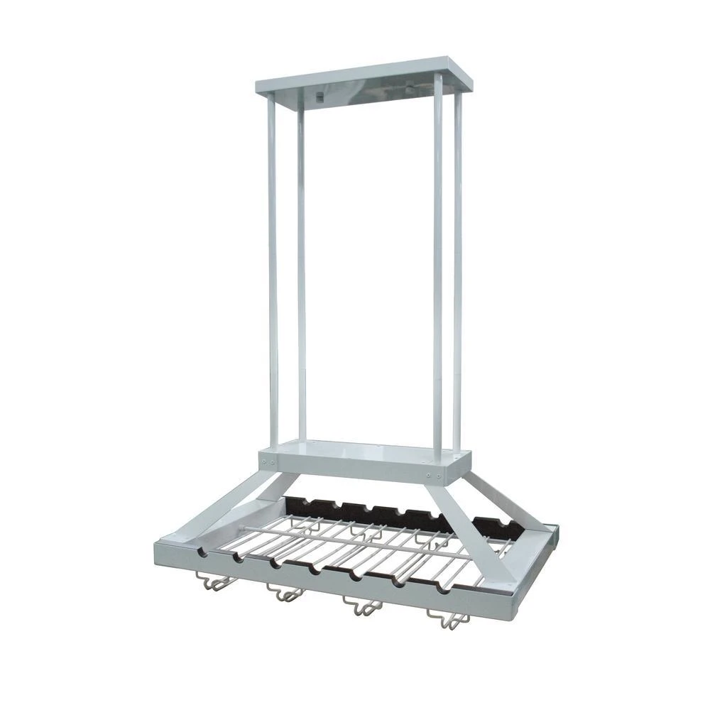 商品Elegant Designs|2 Light LED Overhead Wine Rack, White,价格¥3661,第1张图片