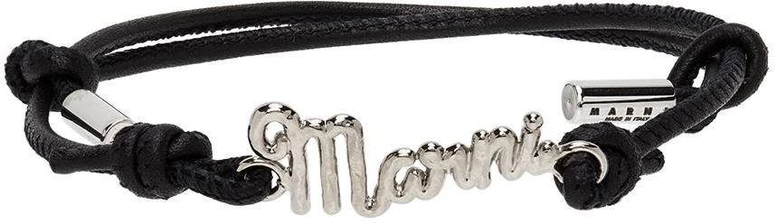 商品Marni|Black & Silver Logo Script Bracelet,价格¥771,第1张图片