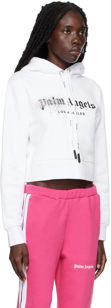 商品Palm Angels|White Rhinestone Sprayed Hoodie,价格¥2292,第2张图片详细描述