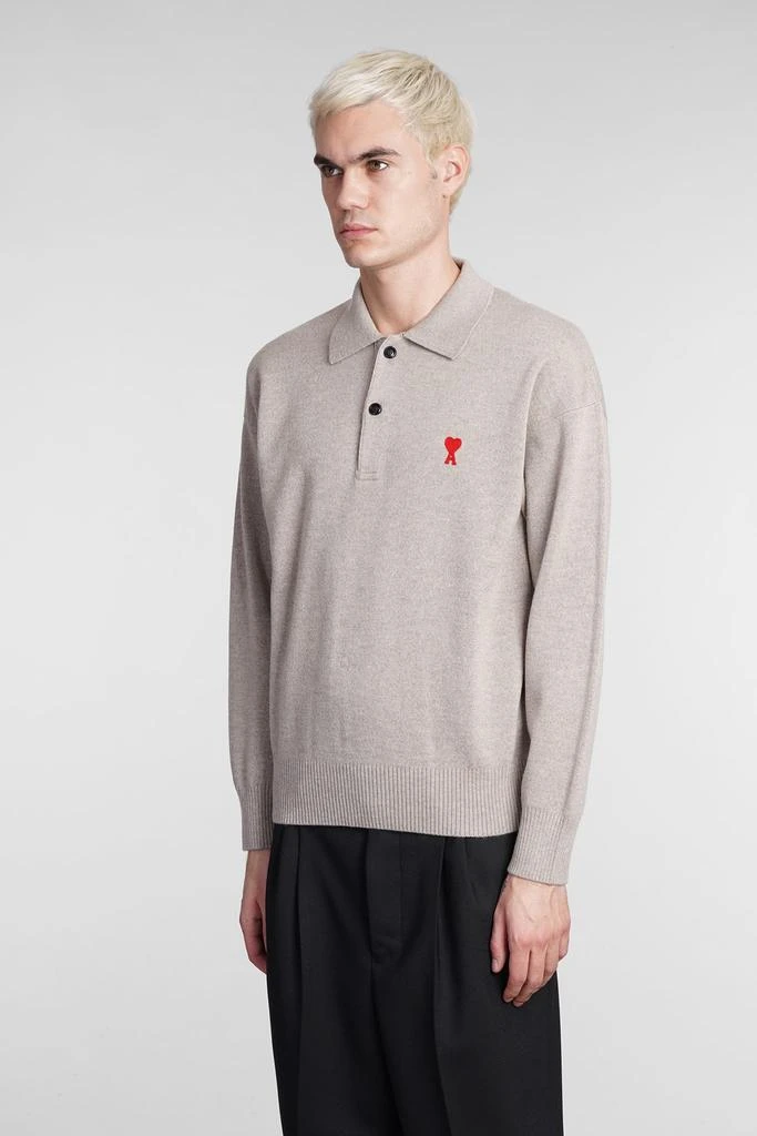 商品AMI|Ami Alexandre Mattiussi Polo In Beige Wool,价格¥2605,第4张图片详细描述