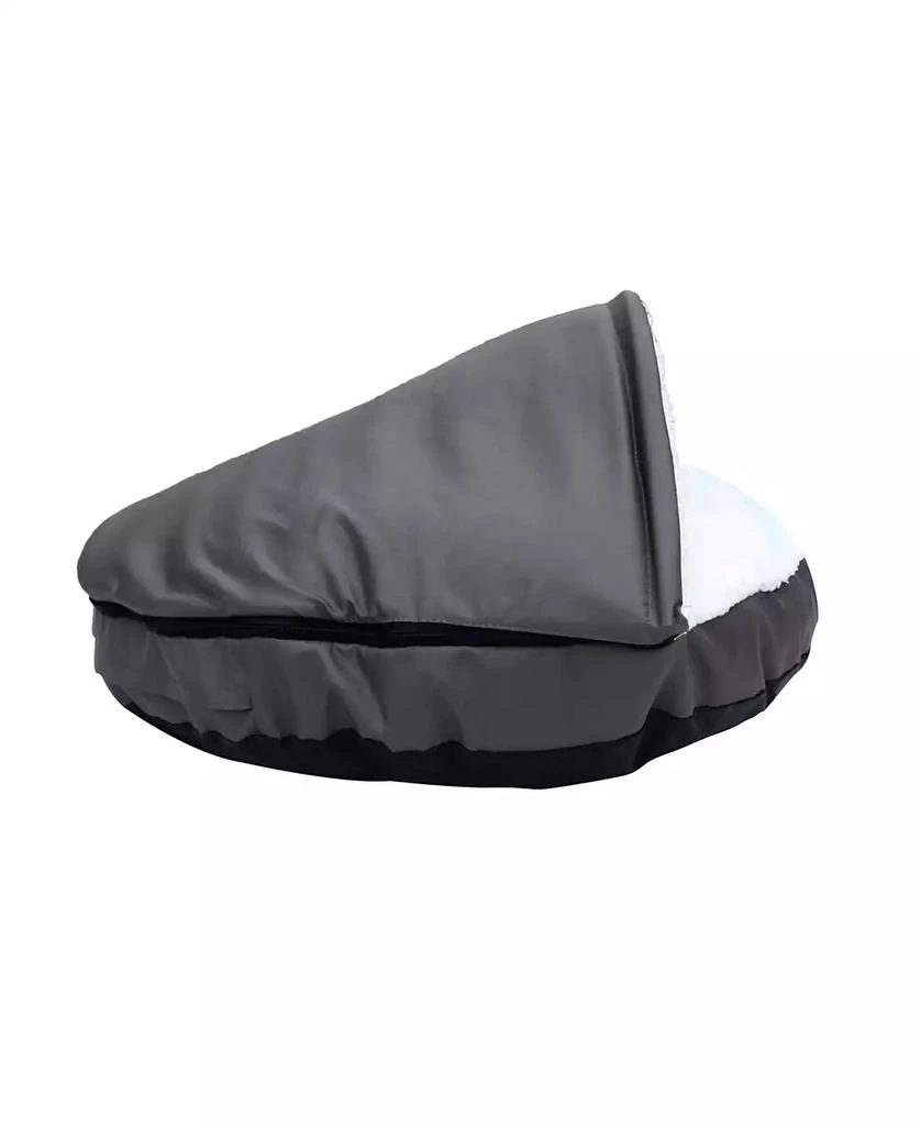 Happycare Textiles Durable Oxford to Sherpa Pet Cave and Round Pet Bed with Removable Top and Insert 商品