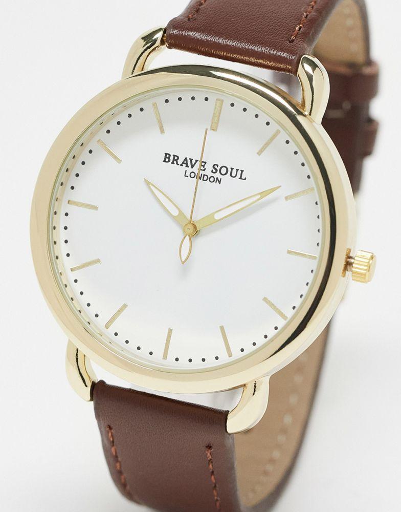 Brave Soul slimline strap watch in tan商品第1张图片规格展示